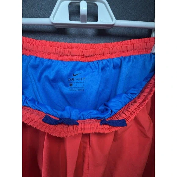 Nike Dri-Fit Men's Running Shorts Red Blue L Lightweight Breathable Athletic - Picture 9 of 16